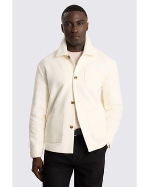 Moss Italian Off- Moleskin Shacket - Natural