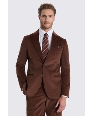 Moss Tailored Fit Chestnut Corduroy Suit Suit Jacket - Brown
