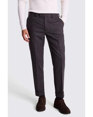 Moss Charcoal Wool Flannel Trousers - Multicolour