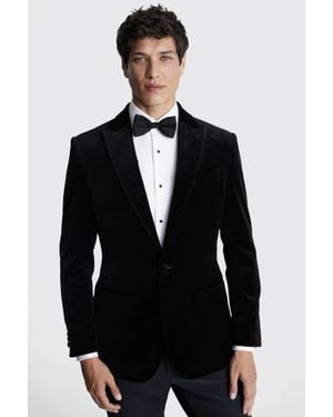 Moss Regular Fit Velvet Jacket - Black