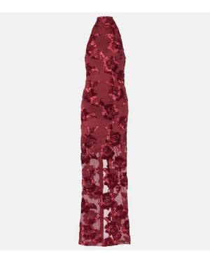 ROTATE BIRGER CHRISTENSEN Abito Lungo Con Scollo All'Americana - Rosso