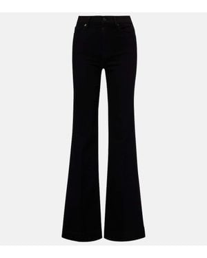 7 For All Mankind Modern Dojo High-Rise Wide-Leg Jeans - Black