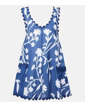 Juliet Dunn Minikleid Aus Baumwolle - Blau