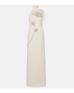 Rebecca Vallance Starlight Embellished Halterneck Gown - White