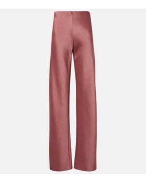 Vince Satin Wide-Leg Trousers - Red
