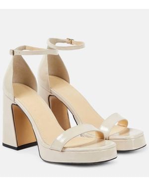 Souliers Martinez Plateausandalen Margaux Aus Lackleder - Natur