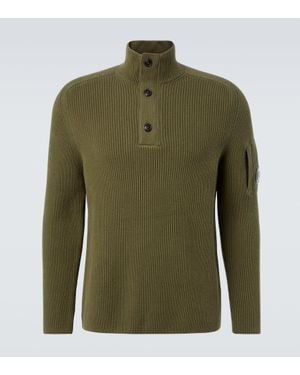 C.P. Company Ribbed-Knit Cotton-Blend Jumper - Green