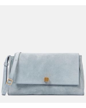 KHAITE Audrey Suede Crossbody Bag - Blue