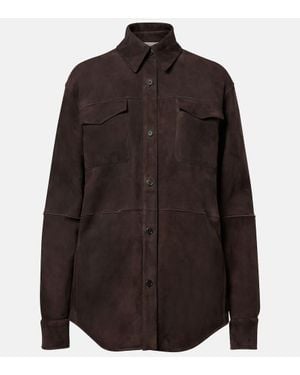 The Row Hemdjacke Gwena Aus Veloursleder - Braun