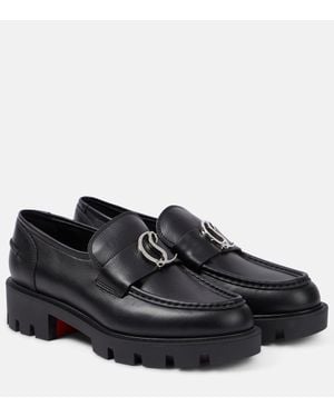 Christian Louboutin Cl Moc Lug 75 Loafers Aus Leder Mit Logoverzierung - Schwarz