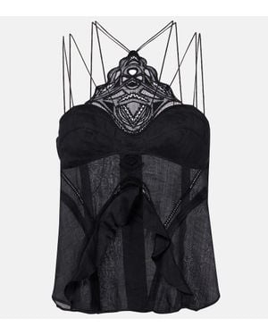 Isabel Marant Top Leana Aus Ramie - Schwarz