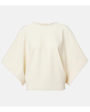 FFORME Tenley Draped Wool-Blend Crepe Top - White
