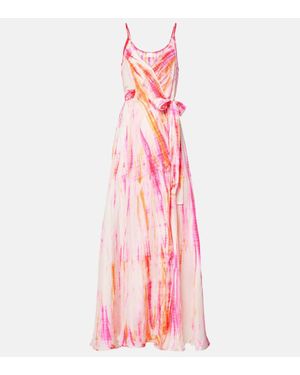 Anna Kosturova Silk Maxi Dress - Pink