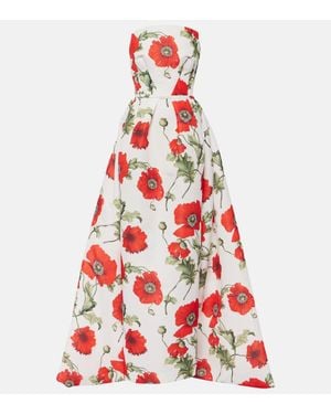 Oscar de la Renta Robe Poppy Aus Faille - Rot