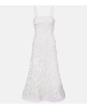 Carolina Herrera Guipure Lace Midi Dress - White