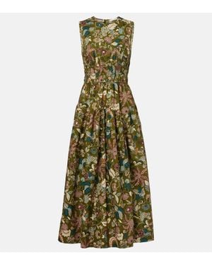Ulla Johnson Elenora Printed Cotton Midi Dress - Green
