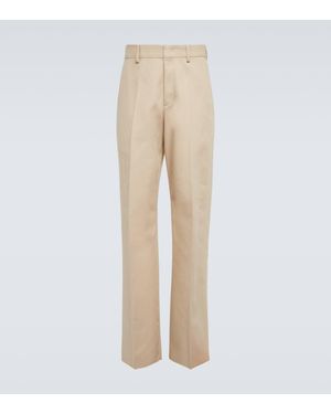 Valentino Wide-Leg Cotton Trousers - Natural