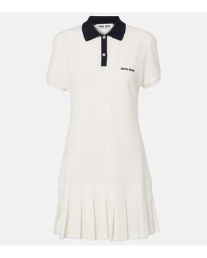 Miu Miu Mini Polo Dress - White