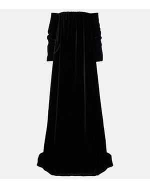 Max Mara Robe Aus Baumwollsamt - Schwarz