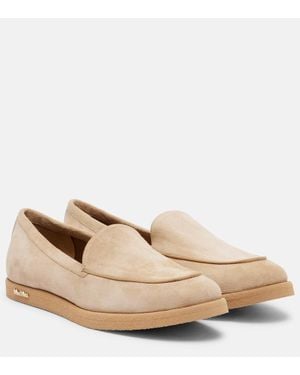 Max Mara Softymoc Suede Loafers - Natural