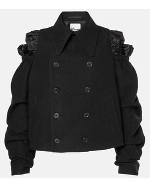 Noir Kei Ninomiya Cutout Wool Jacket - Black