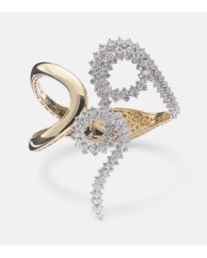 YEPREM Armreif Golden Strada Aus 18Kt Gelb- Und Weissgold Mit Diamanten - Weiß