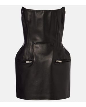 Magda Butrym Leather Bustier Minidress - Black