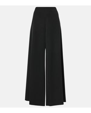 The Row Dela Wool Wide-Leg Trousers - Black