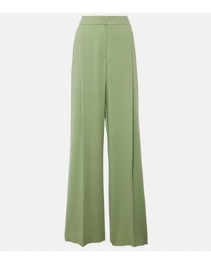 Oscar de la Renta High-Rise Georgette Wide-Leg Pants - Green