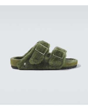 Birkenstock Sandalen Arizona 1774 Aus Shearling - Grün
