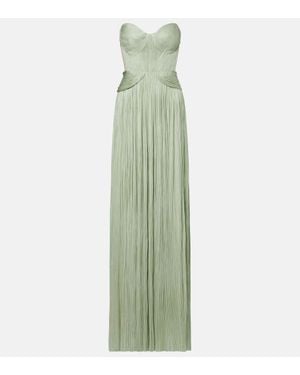 Maria Lucia Hohan Kamina Cutout Silk Tulle Bustier Gown - Green