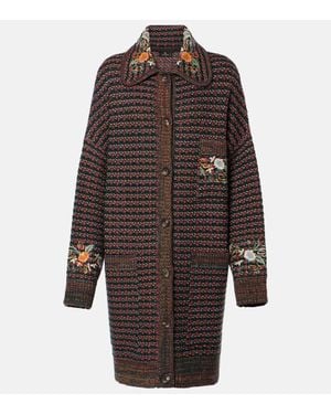 Etro Bestickter Mantel - Braun
