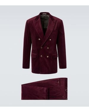 Brunello Cucinelli Anzug Aus Cord - Rot