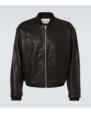 FRAME Bomberjacke Aus Leder - Schwarz