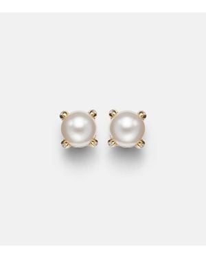 David Yurman Pearl Classics 18Kt Earrings With Pearls And Diamonds - White