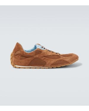 Bottega Veneta Orbit Flash Suede-Trimmed Trainers - Brown
