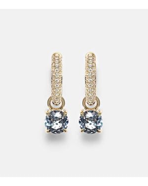 STONE AND STRAND Boucles D'Oreilles En Or 14 Ct, Spinelle Et Diamants - Blanc