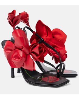 サンダル・ミュール MAGDA BUTRYM 'Re25' sandals Inverted wedge strappy sandals in burgundy patent leather