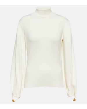 Chloé Pull En Laine Melangee - Blanc