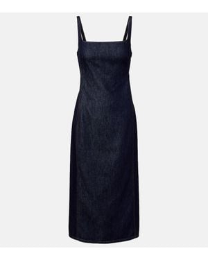 Dries Van Noten Midikleid Aus Denim - Blau