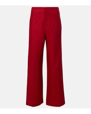 Faithfull the Brand Gerade High-Rise-Hose Isabel Aus Leinen - Rot