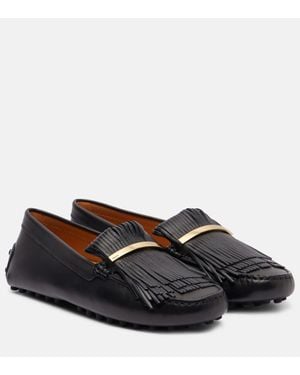 Tod's Gommino Leather Driving Shoes - Black