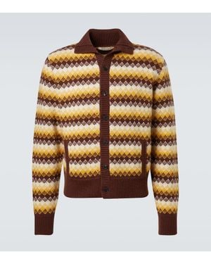 AURALEE Cardigan En Jacquard De Cachemire Et Laine - Orange