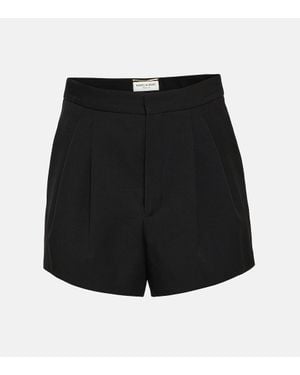 Saint Laurent Short en laine vierge - Noir