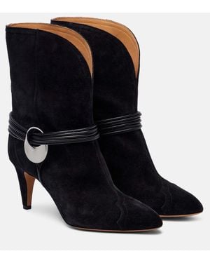 Isabel Marant Dytho Suede Ankle Boots - Black