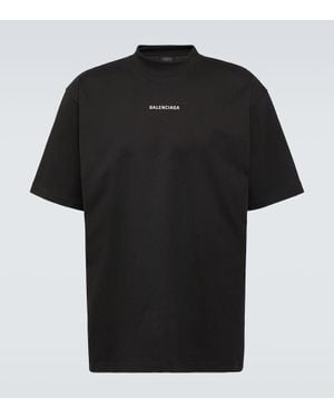 Balenciaga Schwarzes New Back Medium Fit T-Shirt
