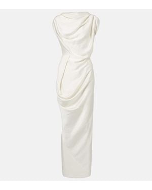 Vivienne Westwood Long Fond Draped Satin Gown - White