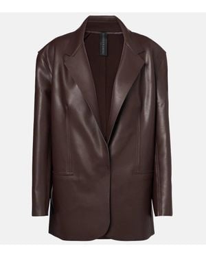 Norma Kamali Oversize-Blazer Aus Lederimitat - Braun
