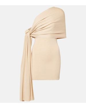 AYA MUSE Chara One-Shoulder Silk-Blend Minidress - Natural