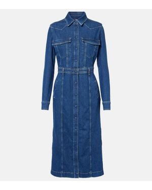 7 For All Mankind Vestido Camisero De Denim - Azul